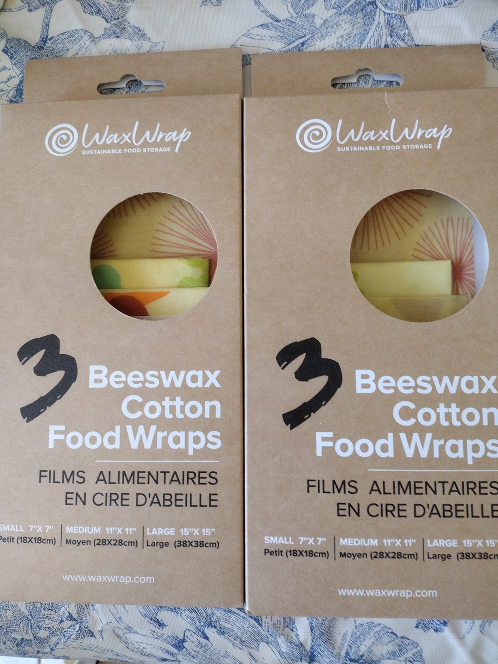Beeswax Cotton Food Wraps - Yellow Multi (3 Pack) 2 Boxes NEW unsealed